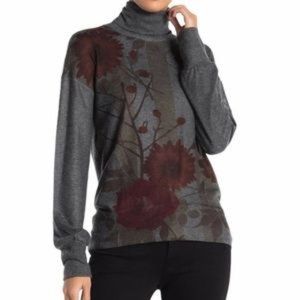 Go Couture Turtleneck Hi-Low Hem Hacci Sweater NEW